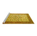 Sideview of Machine Washable Persian Yellow Traditional Rug, wshtr1334yw