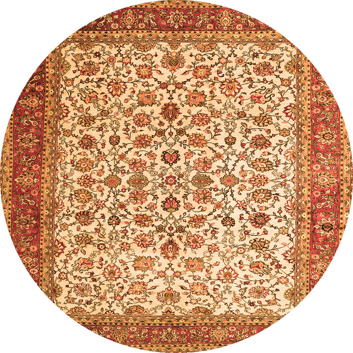 Square Persian Orange Traditional Rug, tr1334org