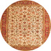 Square Persian Orange Traditional Rug, tr1334org