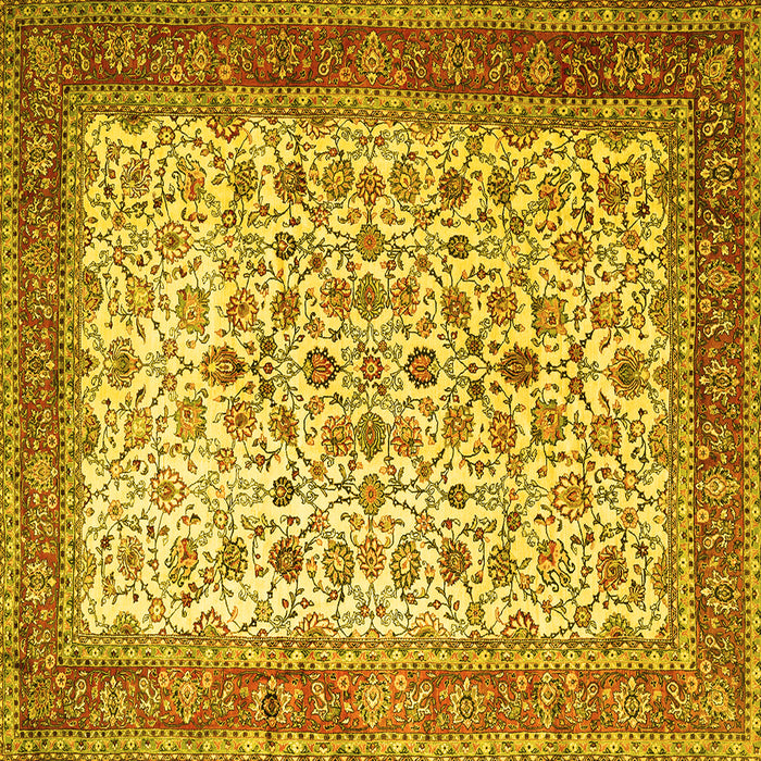 Square Persian Yellow Traditional Rug, tr1334yw