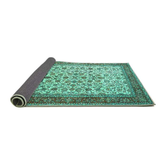 Sideview of Persian Turquoise Traditional Rug, tr1334turq