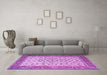 Machine Washable Persian Purple Traditional Area Rugs in a Living Room, wshtr1334pur