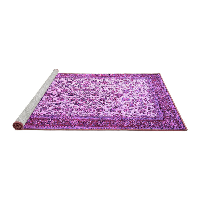 Sideview of Machine Washable Persian Purple Traditional Area Rugs, wshtr1334pur