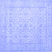 Square Oriental Blue Traditional Rug, tr1335blu