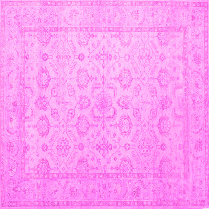 Square Oriental Pink Traditional Rug, tr1335pnk