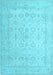 Machine Washable Oriental Light Blue Traditional Rug, wshtr1335lblu