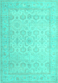 Oriental Turquoise Traditional Rug, tr1335turq