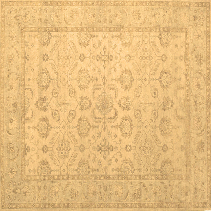 Square Oriental Brown Traditional Rug, tr1335brn