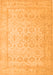 Serging Thickness of Machine Washable Oriental Orange Traditional Area Rugs, wshtr1335org