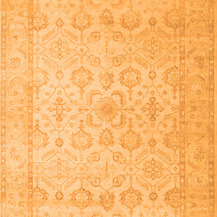 Serging Thickness of Machine Washable Oriental Orange Traditional Area Rugs, wshtr1335org