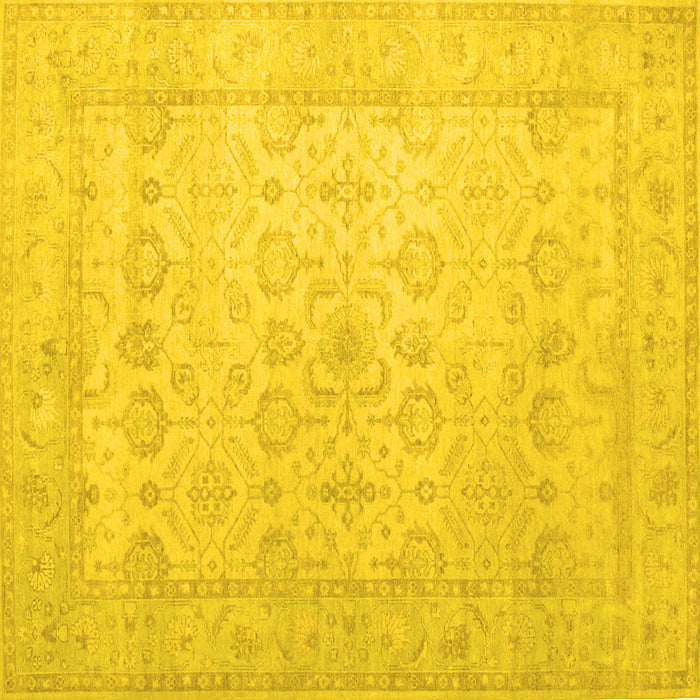 Square Oriental Yellow Traditional Rug, tr1335yw