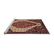 Sideview of Machine Washable Traditional Saffron Red Rug, wshtr1336