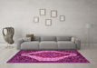 Machine Washable Persian Pink Traditional Rug in a Living Room, wshtr1336pnk