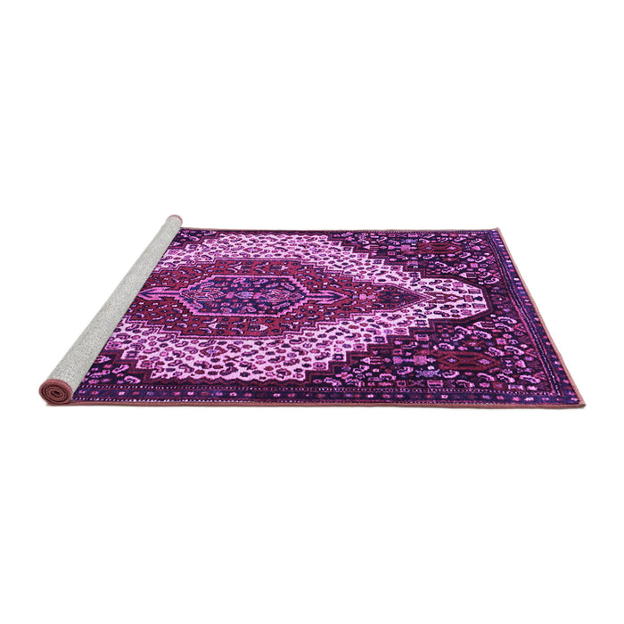 Sideview of Machine Washable Persian Purple Traditional Area Rugs, wshtr1336pur