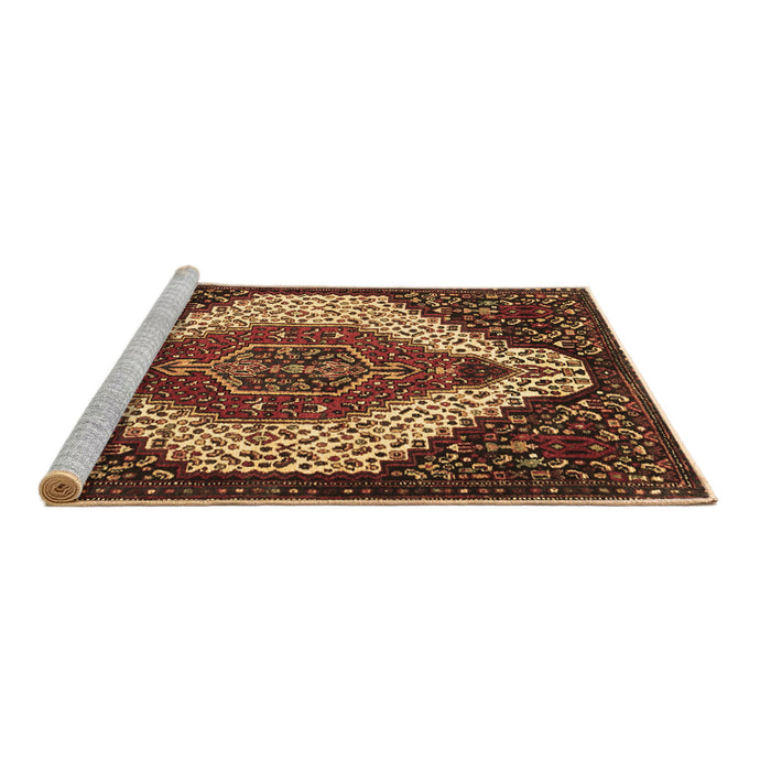 Sideview of Machine Washable Persian Brown Traditional Rug, wshtr1336brn