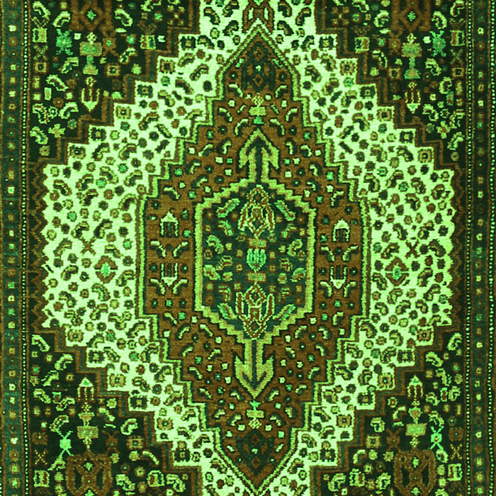 Serging Thickness of Machine Washable Persian Green Traditional Area Rugs, wshtr1336grn