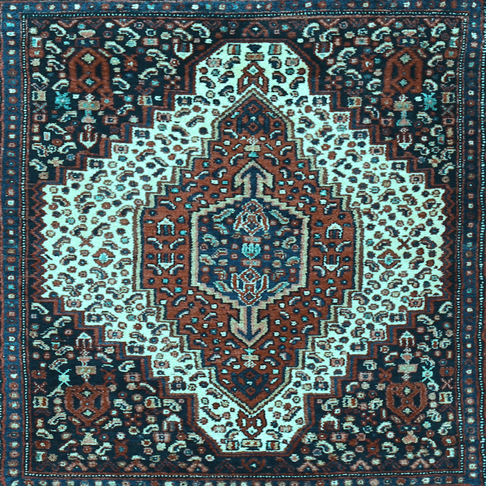 Square Machine Washable Persian Light Blue Traditional Rug, wshtr1336lblu