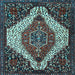 Square Machine Washable Persian Light Blue Traditional Rug, wshtr1336lblu