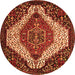 Square Persian Orange Traditional Rug, tr1336org