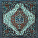 Square Persian Light Blue Traditional Rug, tr1336lblu