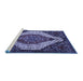 Sideview of Machine Washable Persian Blue Traditional Rug, wshtr1336blu