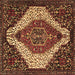 Square Machine Washable Persian Brown Traditional Rug, wshtr1336brn