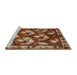 Sideview of Machine Washable Traditional Saffron Red Rug, wshtr1337