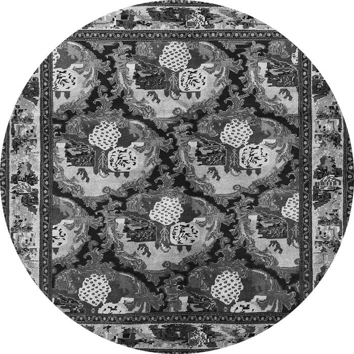 Square Animal Gray Traditional Rug, tr1337gry