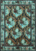 Machine Washable Animal Light Blue Traditional Rug, wshtr1337lblu