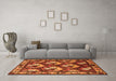 Machine Washable Animal Orange Traditional Area Rugs in a Living Room, wshtr1337org