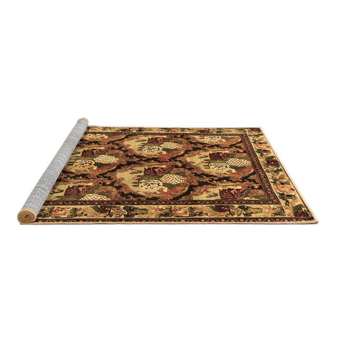 Sideview of Machine Washable Animal Brown Traditional Rug, wshtr1337brn