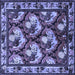 Square Animal Blue Traditional Rug, tr1337blu