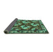 Sideview of Animal Turquoise Traditional Rug, tr1337turq