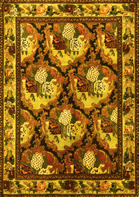 Animal Yellow Traditional Rug, tr1337yw