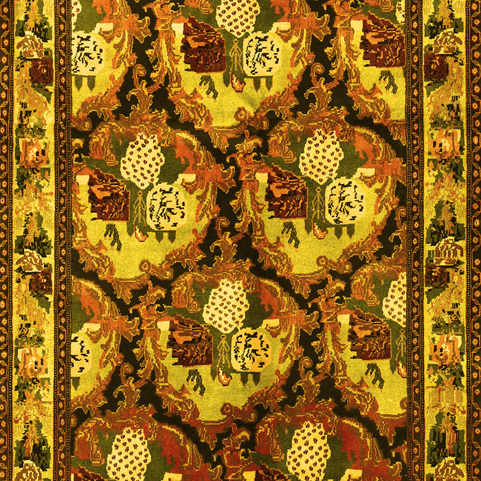 Animal Yellow Traditional Rug, tr1337yw