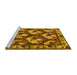 Sideview of Machine Washable Animal Yellow Traditional Rug, wshtr1337yw