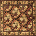 Square Machine Washable Animal Brown Traditional Rug, wshtr1337brn