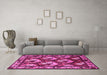 Machine Washable Animal Pink Traditional Rug in a Living Room, wshtr1337pnk