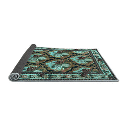 Sideview of Animal Light Blue Traditional Rug, tr1337lblu