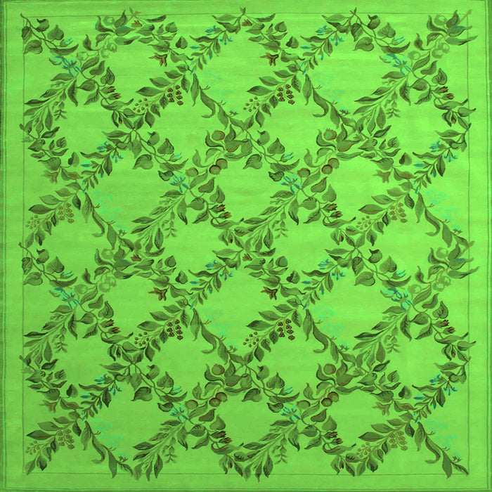Serging Thickness of Persian Green Traditional Rug, tr1338grn