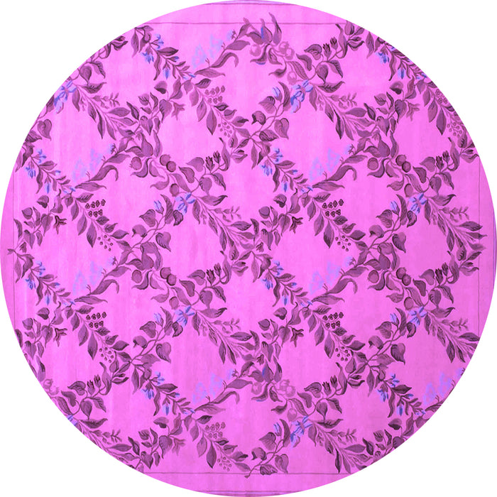 Round Persian Purple Traditional Rug, tr1338pur