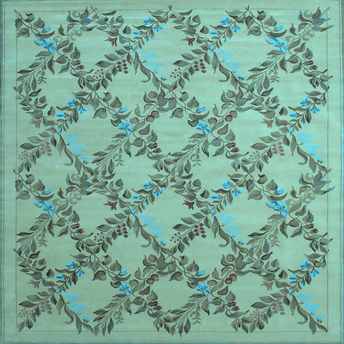 Square Machine Washable Persian Light Blue Traditional Rug, wshtr1338lblu