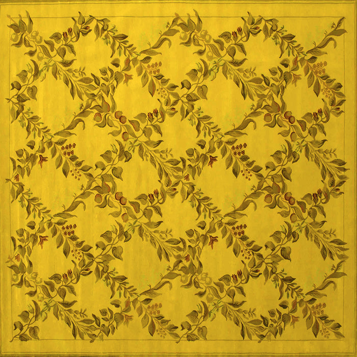 Square Persian Yellow Traditional Rug, tr1338yw