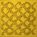 Square Persian Yellow Traditional Rug, tr1338yw