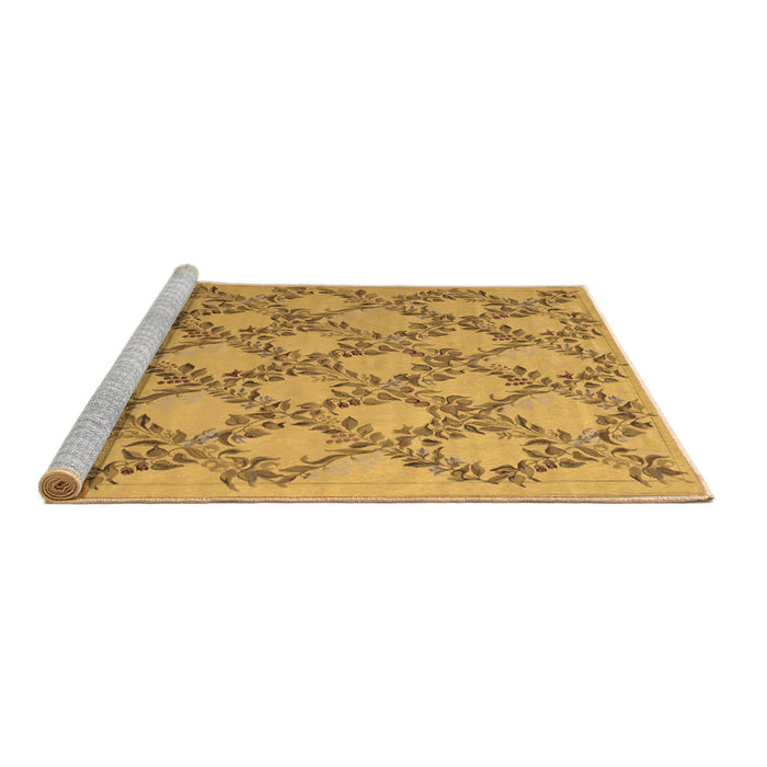 Sideview of Machine Washable Persian Brown Traditional Rug, wshtr1338brn