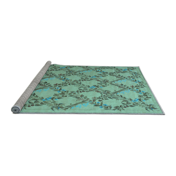 Sideview of Machine Washable Persian Light Blue Traditional Rug, wshtr1338lblu