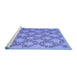 Sideview of Machine Washable Persian Blue Traditional Rug, wshtr1338blu