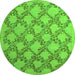 Square Persian Green Traditional Rug, tr1338grn