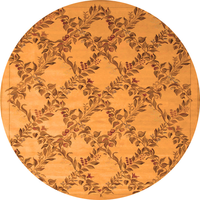 Square Persian Orange Traditional Rug, tr1338org