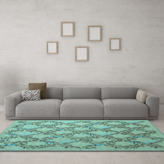 Machine Washable Persian Light Blue Traditional Rug in a Living Room, wshtr1338lblu